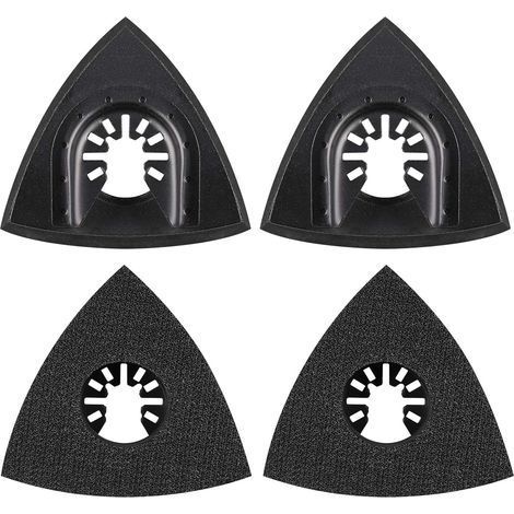 4Pcs Delta Patin de Ponçage 80mm Multi-outil Accessoires pour Patin de Fixation, Lame à Multi Outil, Accessoires Outil Oscillant pour Worx Mikita Dewalt Power Tool, Worx Tool, Bosch Multi Outil (1/5)
