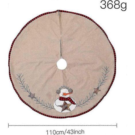 Falda para árbol de Navidad, tapete decorativo para árbol de Navidad, delantal para árbol de Navidad, tapete para debajo del árbol de 110 cm para decoración navideña del árbol, 1 unidad.
