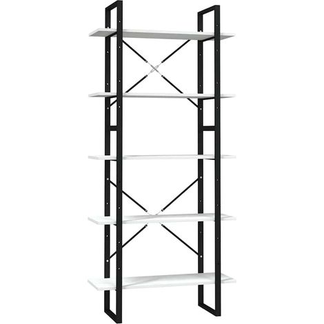 Maison Exclusive - Libreria a 5 Ripiani Bianca 80x30x175 cm in Legno di Pino (1/5)