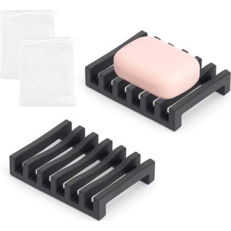 2 pcs Soap Dish, Soap Box, Holder Box, Made of Silicone, Unbreakable, Easy to Clean, Suitable for Bathroom, Kitchen (1/4)