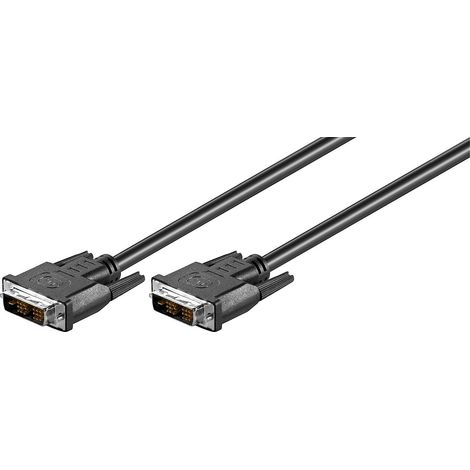 Câble DVI-D Single Link Full HD, nickelé, Connecteur DVI-D Single-Link (18+1 broches)  Connecteur DVI-D Single-Link (18+1 broches). Longueur de câble 2 m (1/2)