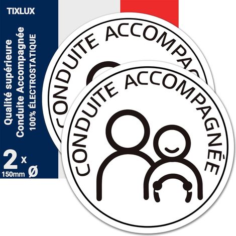 Conduite Accompagnée Électrostatique, 2PCS Disque Conduite Accompagnée Auto, A Apposer sur Le véhicule, Disque Electrostatique, Ø 15cm (1/5)