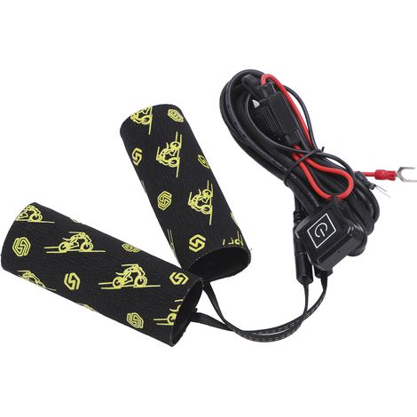 Poignées chauffantes électriques 2 pièces, 3 niveaux de chaleur, réchauffe-mains hiver pour guidon moto (1/5)