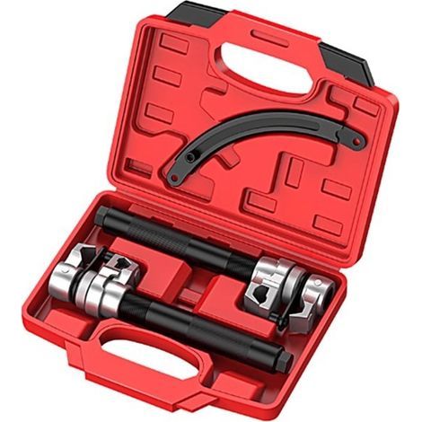 Set of 3 spring tensioners, Professional tool for car springs, Tuning and lowering, Shock absorber tensioner, Maximum load 1.2 t (1200 kg) (red) (1/5)