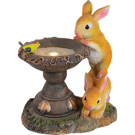 Rabbit Garden Ornament LED Waterproof Solar Rabbit Garden Lightweight Resin Garden Statues for Outdoor Garden Decoration Rabbit Ornaments (1/5)