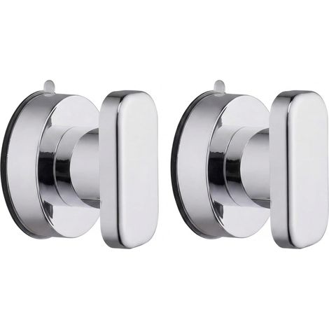 Poignées de porte à ventouses pour fenêtre, balcon et terrasse - Poignée extérieure à ventouse puissante pour tiroirs - Boutons de poignée portables avec ventouse puissante (2 x argentés) (1/5)