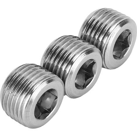 Lot de 3 bouchons de tuyau NPT 1/2 pouce, raccord fileté mâle, connecteur à filetage hexagonal interne, accessoires automobiles (1/5)