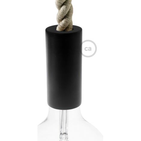creative cables - Kit portalampada E27 in Legno per cordone 2XL - Nero