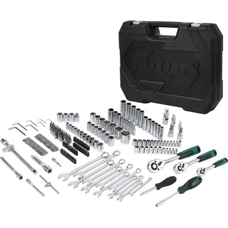 Coffret d’outils mécaniques professionnel – 216 pièces – Douilles 1/4", 3/8", 1/2", cliquet 72 dents, mallette robuste – Usage auto, maison, atelier – 216PCS (1/5)