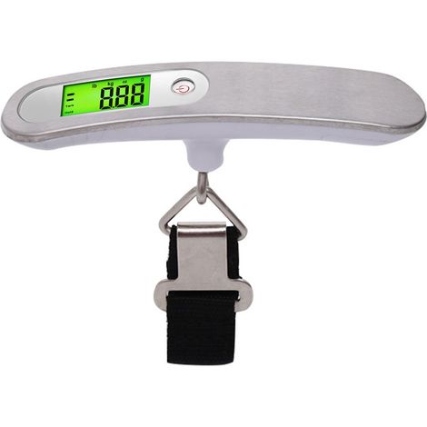 Balance à bagages Numérique - Écran LCD rétroéclairé - Fonction Tare - Précision ±0.05 kg - Capacité 50 kg - Portable Poche - 1 pièce (1/5)