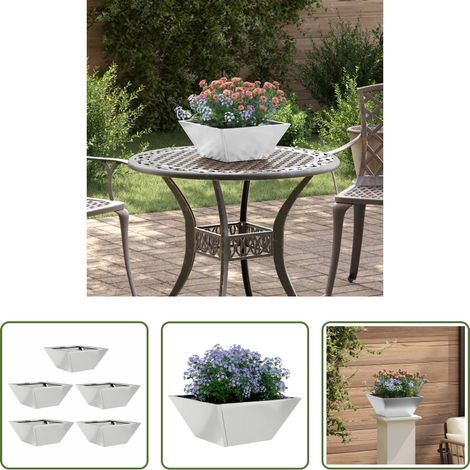 Metallgartenpflanzer -  Garten-Pflanzgefäß 5 pcs Silber 35 x 35 x 15 cm