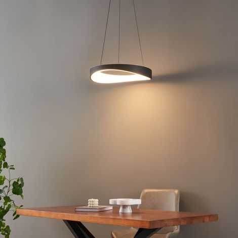 Suspension LED anneau noir minimaliste 52 cm - Belina (1/5)