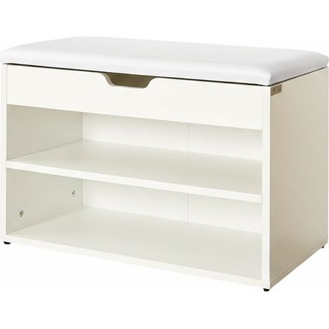 Scarpiera Panca Seduta Integrata 30x38x80 cm Mobile Ingresso Legno Scarpe Bianco Caldo