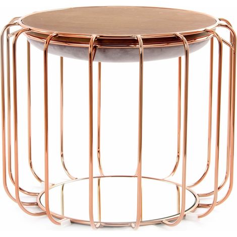Pouf reverse table d'appoint confortable copper - Violet clair, rosé (1/5)