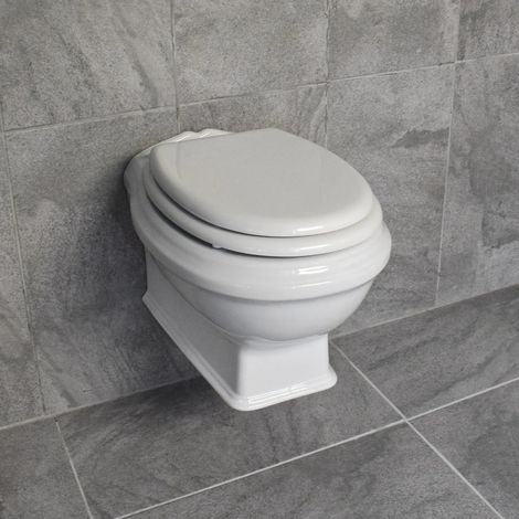 Greenwood Wall Hung Toilet Pan Traditional Design + Optional Concealed Cistern, Toilet Pan Only (1/5)