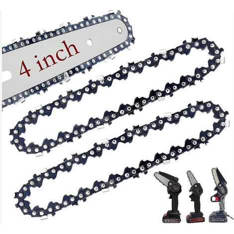 Lot de 2 mini-chaînes de tronçonneuse, chaînes de rechange de 4 pouces