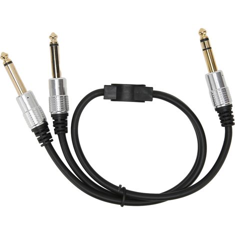 Câble Y 6,35mm Double Mâle vers Mâle Professionnel pour Ampli Micro Enceinte Stéréo (1/5)