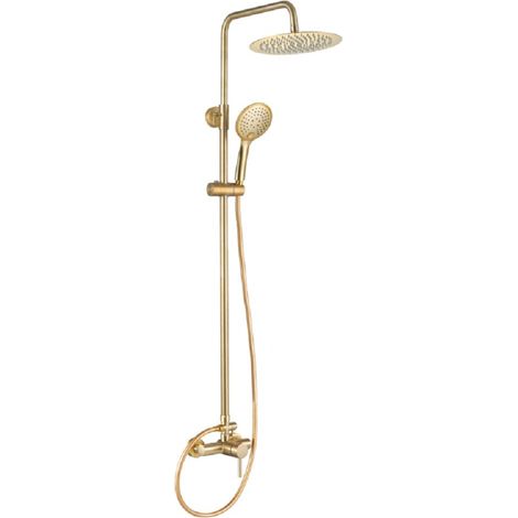 Columna de ducha monomando GINO oro cepillado Dorado (1/3)