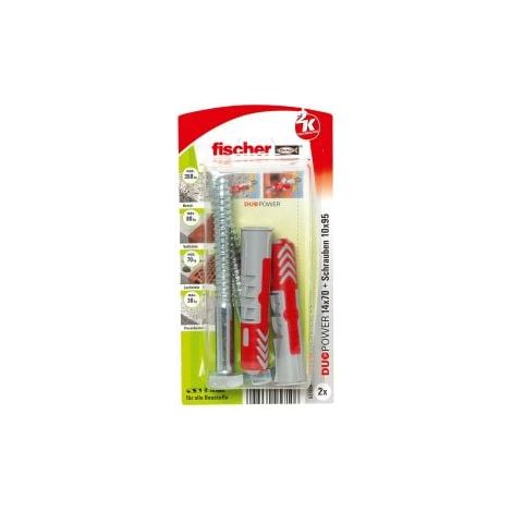Fischer 2x  DUOPOWER 14x70  S con  vite -  537626