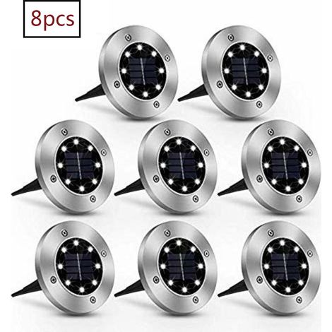 Lampe Solaire - 8 Pièces - Éclairage Extérieur IP65 - Blanc Chaud - Pour Allée Pelouse Entrée Jardin (1/5)