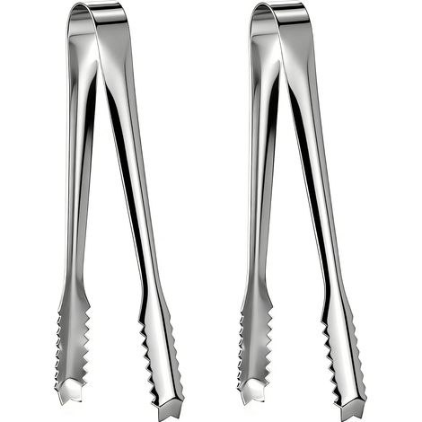 Pinces à glaçons et Pince Bonbon en Acier INOX, Inoxydable Pince, pour Glace, Sucre, Biscuit, Bar, Buffet, Grill Bar Cuisine,15cm (1/5)