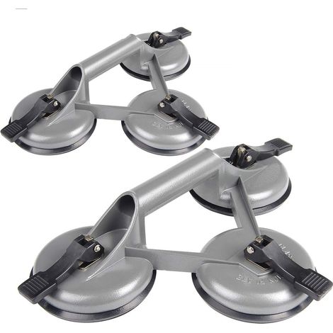 BEBUSINGOTO 2 Pcs Ventouses 120KG Ventouses sous Vide avec Ventouses Trois Gris pour Carrelage, Verre, Bois (1/5)