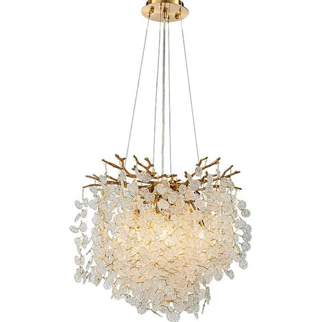 Lustre Kelly goutte fer verre 30x40x40cm (1/2)