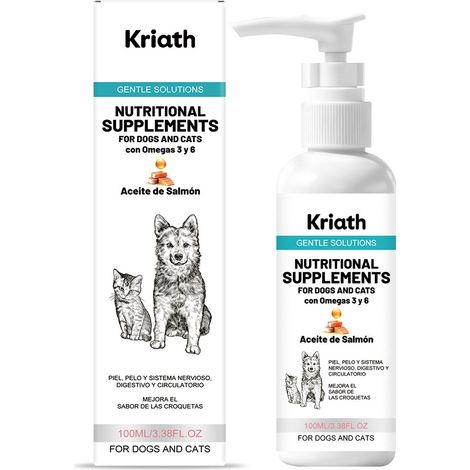 Salmon oil supplement for dogs and cats: gentle daily care for pets' bodies, leaving their coats smooth and shiny -- 100ml -- BIEMMEDUE (1/5)