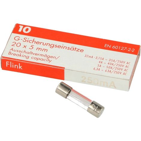 Fusible à action instantanée 250mA 250V
