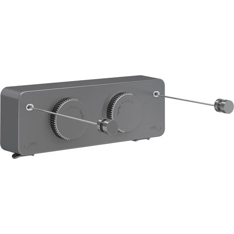 Einziehbare Wäscheleine, 2 x 4,2 m Edelstahl-Wäscheleinen, robuste Wäscheleine für drinnen und draußen, hängender, einziehbarer Wäscheständer, Grau (1/5)