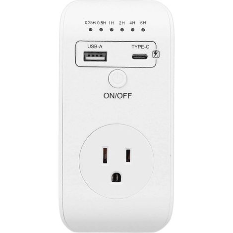 Multifunktions-Netzteil mit USB- und Typ-C-Anschluss, intelligenter Zeitschaltuhr, Netzsteckeradapter, 1800 W
