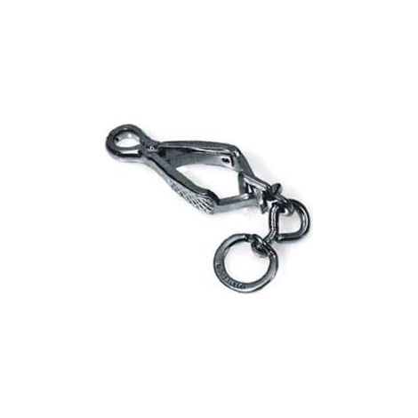 MOSCHETTONI PER GUINZAGLI A PINZA IN ACCIAIO NICHELATO- - mm.70 con asola da mm.14 - 5 pezzi