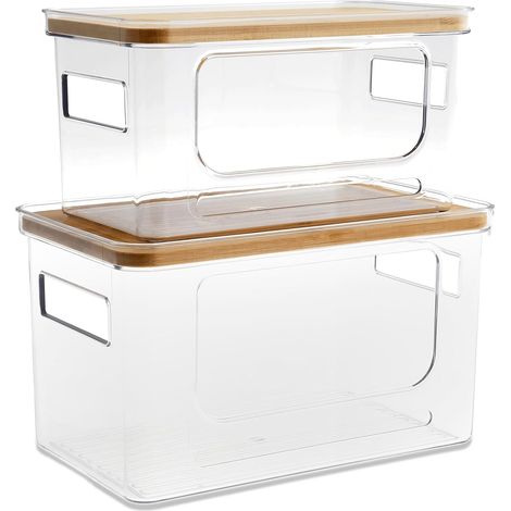 Viele 2 Händler von Sacs Poubelle Transparents mit Couvercle und würzigen Produkten deux côtés - Empilables - Pour Cuisine, Buanderie, Salle de Bain (1/4)