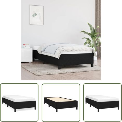 The Living Store Bettgestell ohne Matratze Schwarz 90x200 cm Stoff - Bettrahmen - Doppelbett - Boxspringbetten - Lattenrost - Schlafzimmermöbel (1/5)