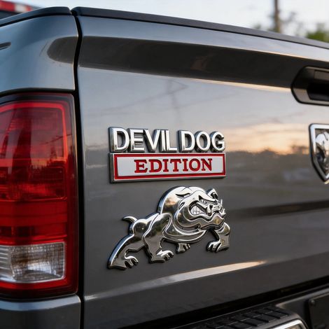 New Automotive Metal Emblem - Devil Dog Edition Car Emblem Metal Badge