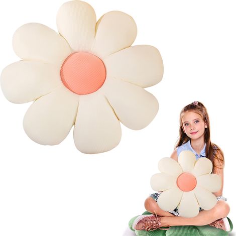 1 Coussin fleur, tissu peluche doux, remplissage coton PP, décoration salon chambre bureau (1/5)