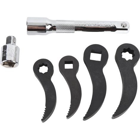 Ensemble d'outils avec adaptateurs pour leviers (1/2 po et 3/8 po), double équerre et équerre carrée, tige d'extension et coffret de rangement (1/5)