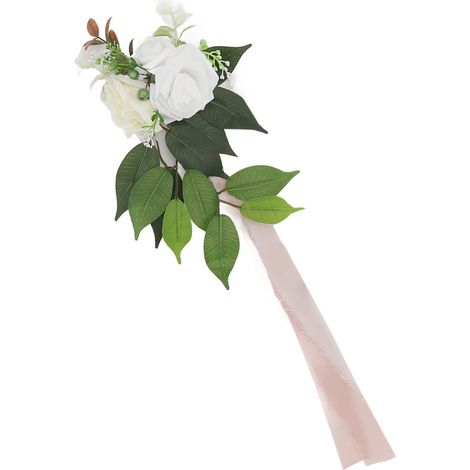 Realistische und naturgetreue künstliche Blumendekoration für Stuhllehnen bei Hochzeiten: elegante mehrlagige Rose, Artikelnummer 17046 (1/5)