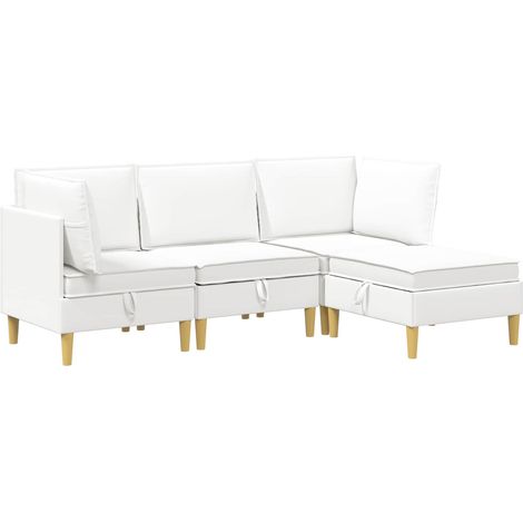 Set di divani modulari con spazio di archiviazione 4 pz Bianco vidaXL