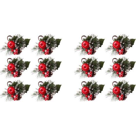 2x Runde Tischdecken-Serviettenringe, Weihnachtstischdekoration, Weihnachts-Frucht-Serviettenring (Apfel)