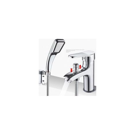 Mitigeur de douche Robinet de douche robinet monotrou à double usage chaud et froid Alliage,Robinet de bassin chaud et froid avec douche douche douche douche double usage single hole valve de mélange (1/4)