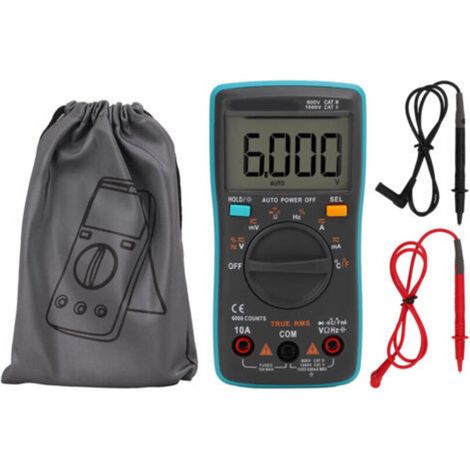 102-6000 Digitales Multimeter mit automatischer Bereichswahl, tragbares Spannungs- und Strommessgerät für elektrische Prüfungen (1/5)