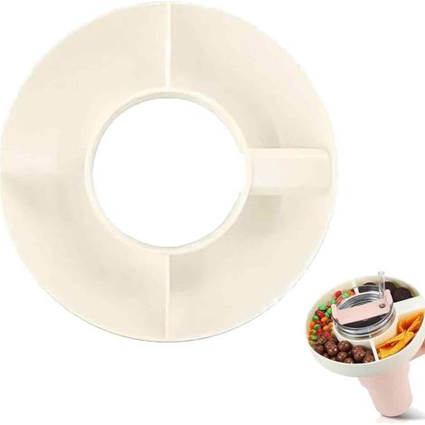 1 Bol à collations pour gobelet Stanley 1,2 L avec anse, silicone réutilisable beige, extérieur cinéma bureau (1/5)