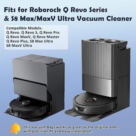 12er-Pack Staubbeutel für Roborock Q Revo/Qrevo S/Qrevo Pro/Qrevo Edge/Qrevo Curv/Qrevo Slim/S5V/S8 MaxV Ultra/QV 35S 35A/QR 598 798, Saros 10R/Z70 Saugroboter, Zubehör für Staubbeutel (1/5)