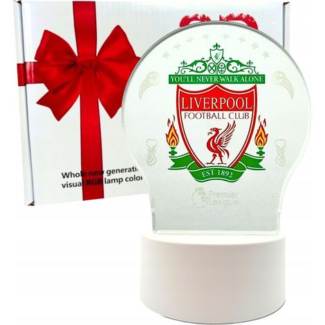 Lampada da scrivania a LED 3D del Liverpool FC, ideale come regalo di Natale per bambini.