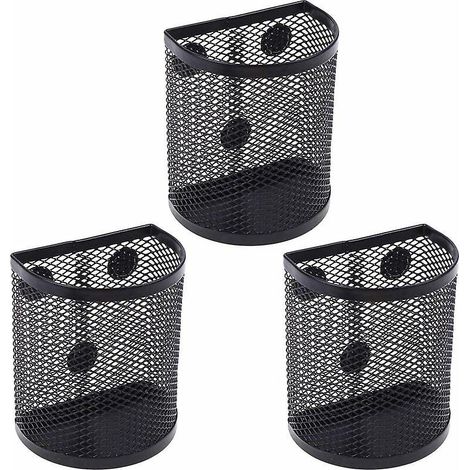 3pcs (8.5x5.5x10cm) Porte-crayons Magntique En Maille Panier De Rangement Rfrigrateur Accessoires De Bureau Organisateur De Bureau Cuisine Trousse