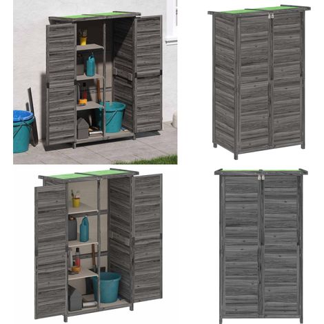 Geräteschuppen Grau 83x57x140 cm Massivholz Kiefer - Gartengeräte - Geräteschuppen - Holzhäuser - Outdoormöbel - Gartenorganisation - Home & Living (1/5)