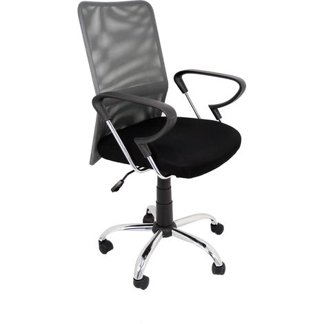 Chaise Espagnole Salamanca - Fauteuil, Chaise de Bureau, Simili Cuir, Gris 59x58,5x105 (1/5)