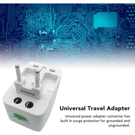 Adaptador de viaje multifuncional 4 en 1, utilizable en todo el mundo, de hierro ABS, 10 A 800 W, portátil y compacto. (1/5)