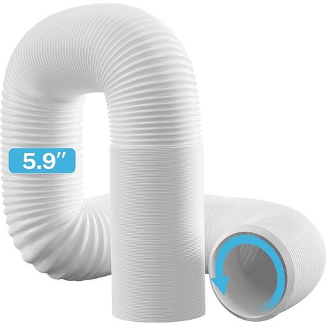 Tubo di scarico per condizionatore portatile Hon&Guan da 150 mm, lungo fino a 2 m, con flusso antiorario, in materiale PP flessibile. (1/5)